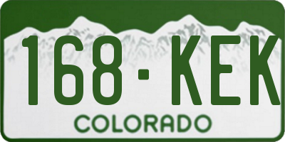 CO license plate 168KEK