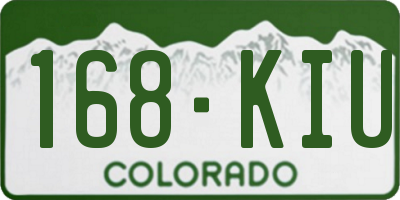 CO license plate 168KIU