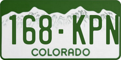 CO license plate 168KPN