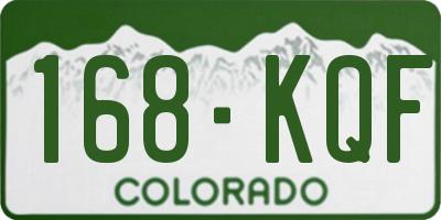 CO license plate 168KQF