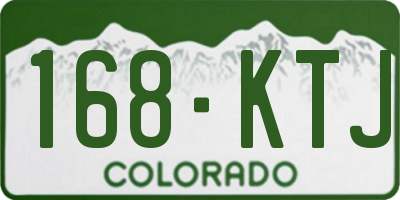 CO license plate 168KTJ