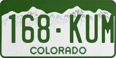 CO license plate 168KUM
