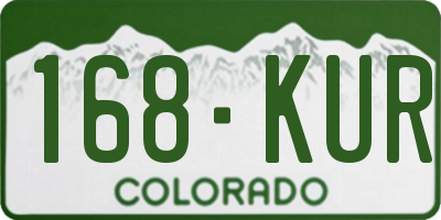 CO license plate 168KUR