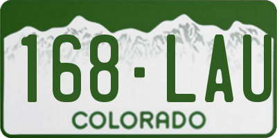 CO license plate 168LAU