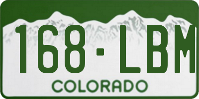 CO license plate 168LBM
