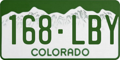 CO license plate 168LBY