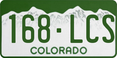 CO license plate 168LCS