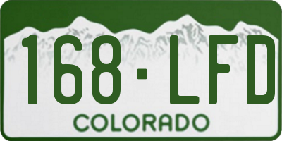 CO license plate 168LFD