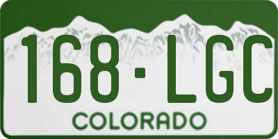 CO license plate 168LGC