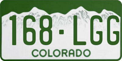 CO license plate 168LGG