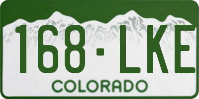 CO license plate 168LKE