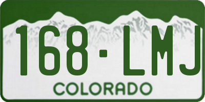 CO license plate 168LMJ