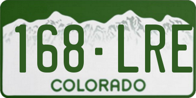 CO license plate 168LRE