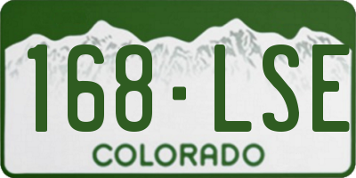 CO license plate 168LSE