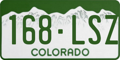 CO license plate 168LSZ