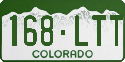 CO license plate 168LTT