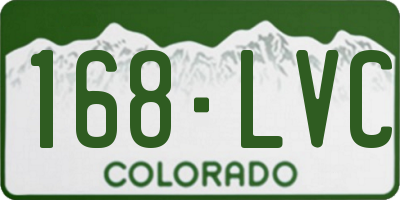 CO license plate 168LVC