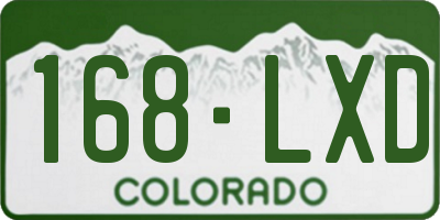 CO license plate 168LXD