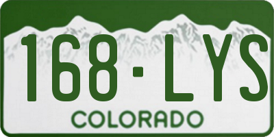 CO license plate 168LYS