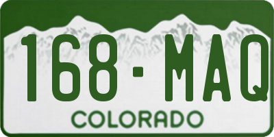 CO license plate 168MAQ