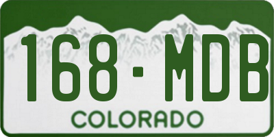 CO license plate 168MDB