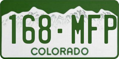 CO license plate 168MFP