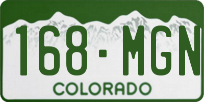 CO license plate 168MGN