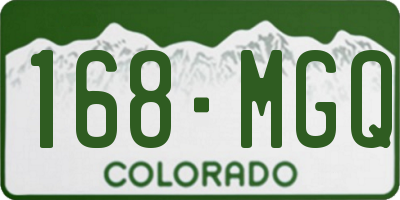 CO license plate 168MGQ