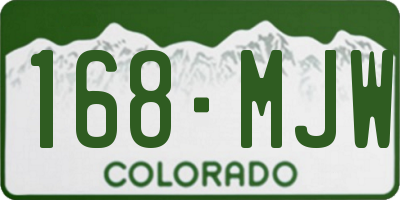 CO license plate 168MJW