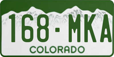 CO license plate 168MKA