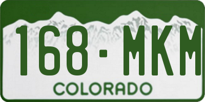 CO license plate 168MKM