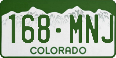 CO license plate 168MNJ
