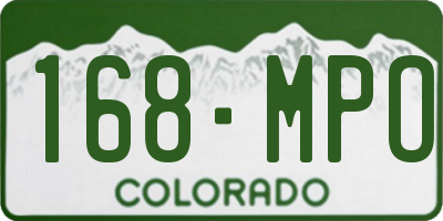 CO license plate 168MPO