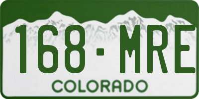 CO license plate 168MRE