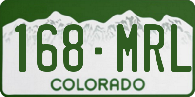CO license plate 168MRL