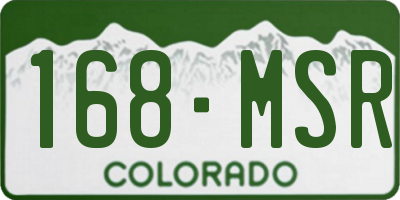 CO license plate 168MSR