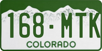 CO license plate 168MTK