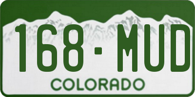 CO license plate 168MUD