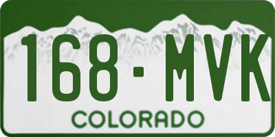 CO license plate 168MVK