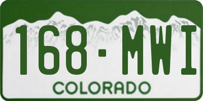CO license plate 168MWI