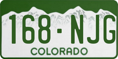 CO license plate 168NJG