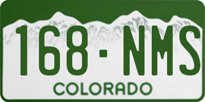CO license plate 168NMS
