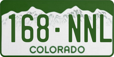 CO license plate 168NNL
