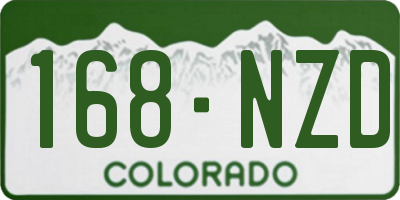 CO license plate 168NZD