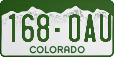 CO license plate 168OAU