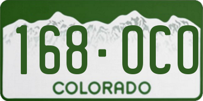 CO license plate 168OCO