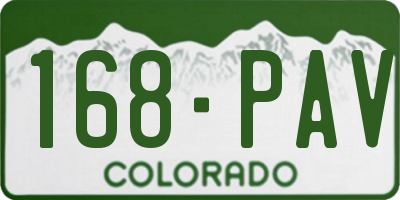 CO license plate 168PAV