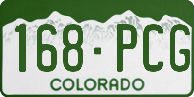 CO license plate 168PCG