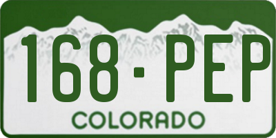 CO license plate 168PEP