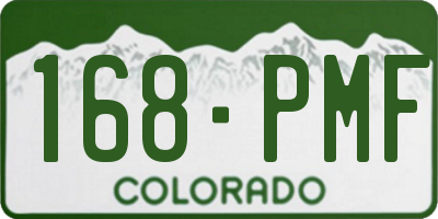 CO license plate 168PMF